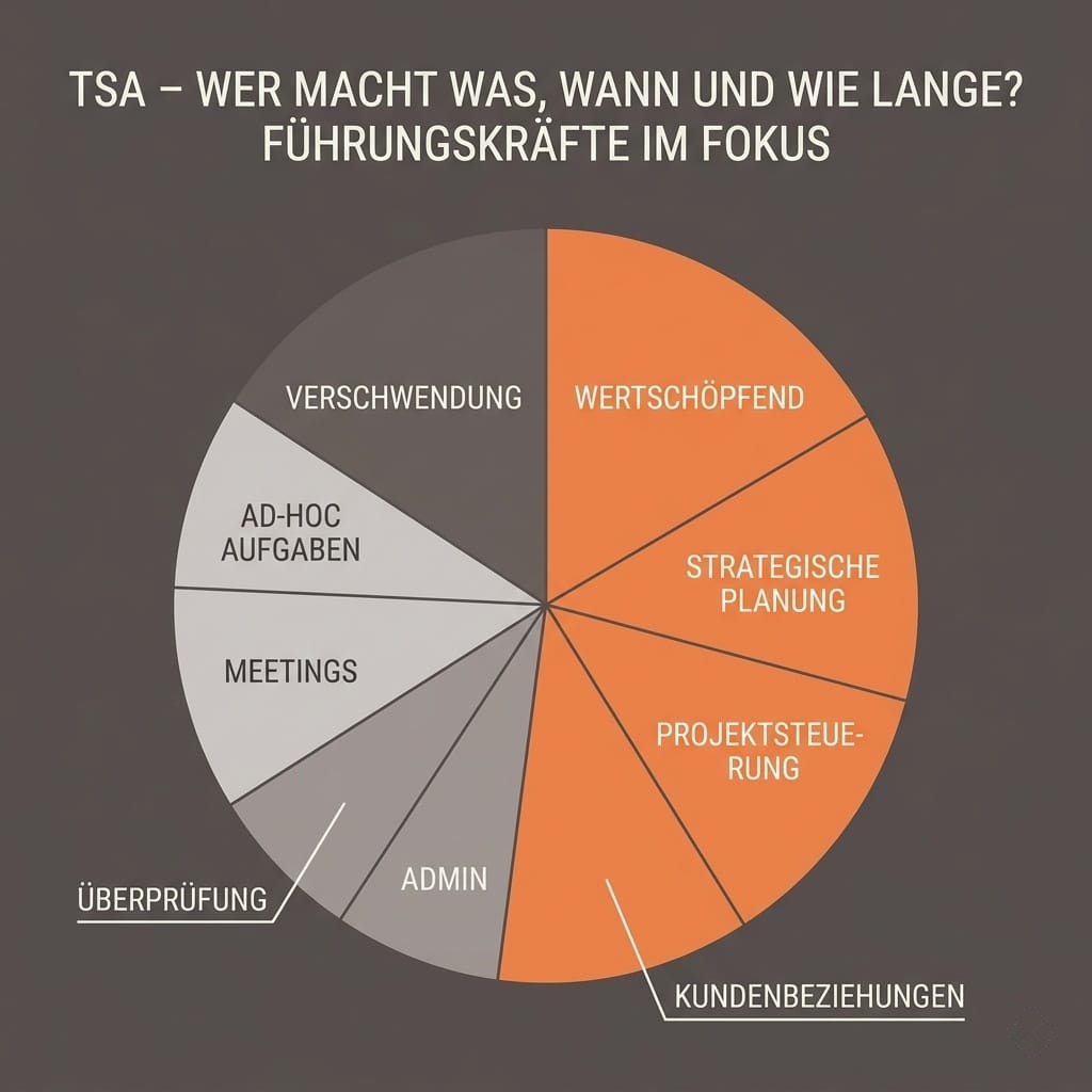 Schaubild: Tätigkeitsstrukturanalyse – wer macht was, wann und wie lange