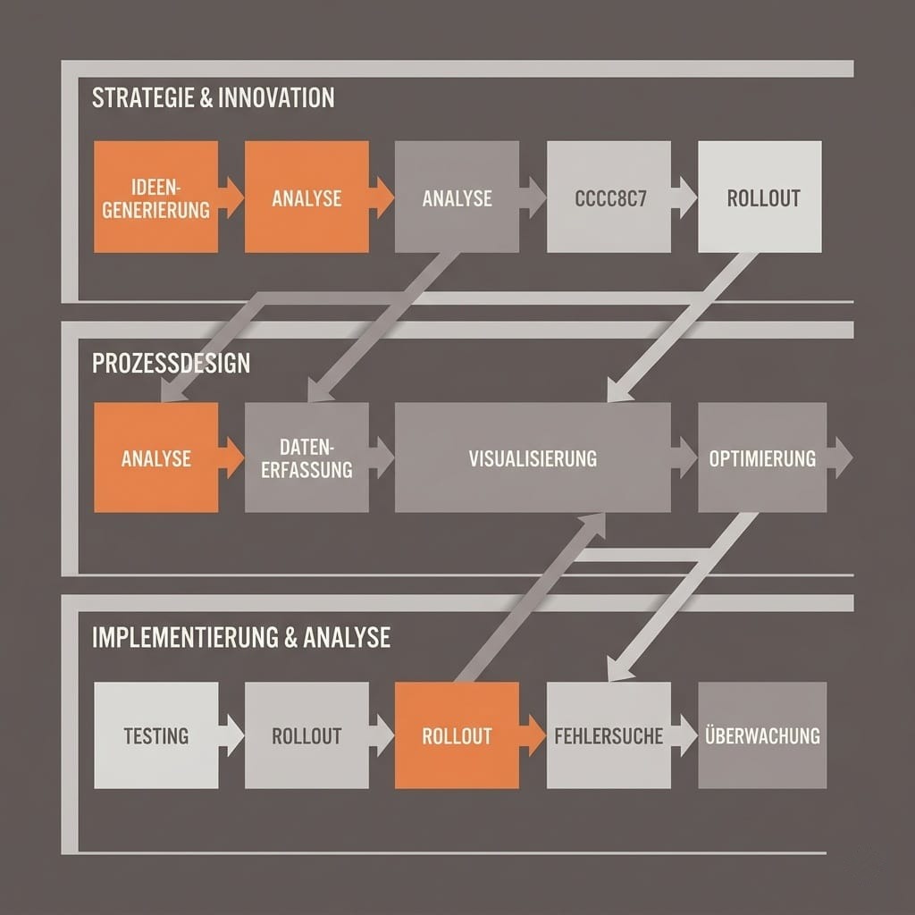 Schaubild: Von Strategie und Analyse bis zum Rollout