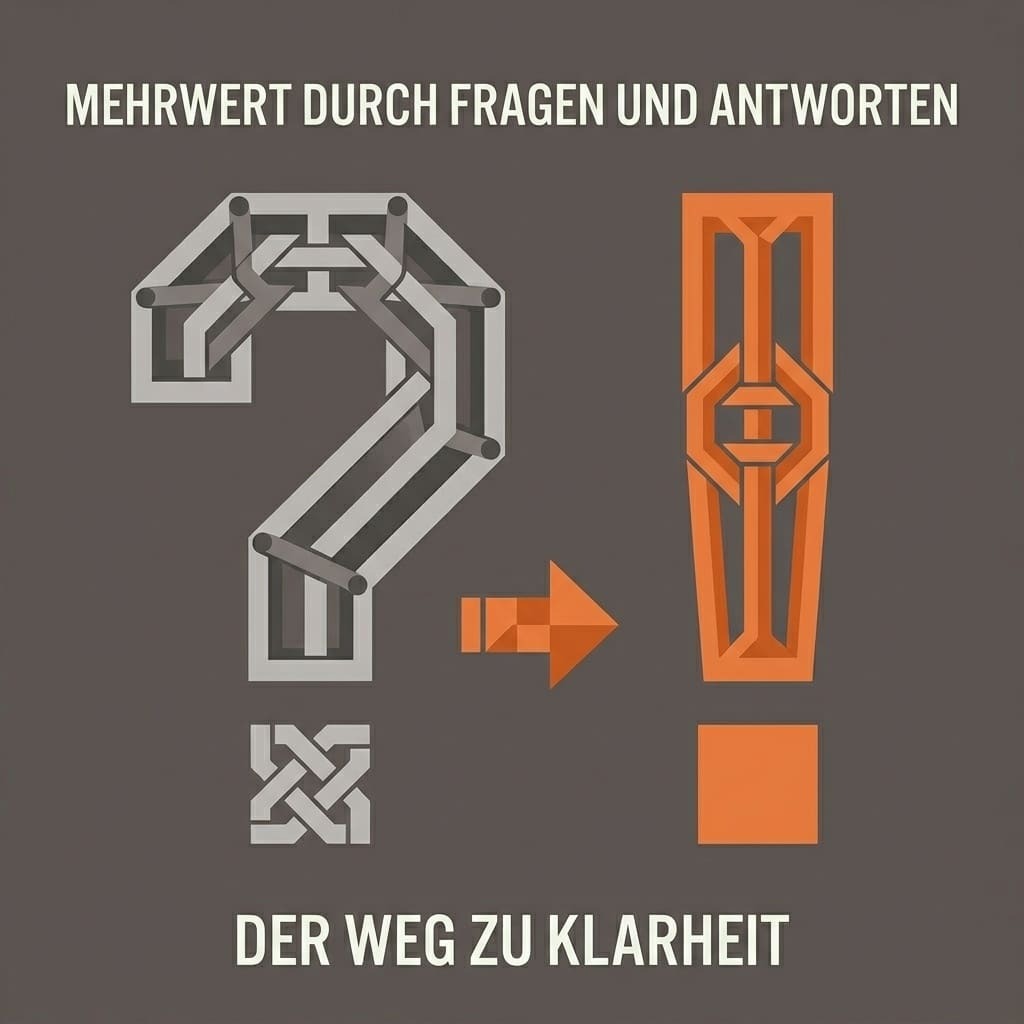 Schaubild: Mehrwert durch Fragen und Antworten – der Weg zu Klarheit