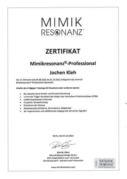 Mimikresonanz Professional, Eilert Akademie